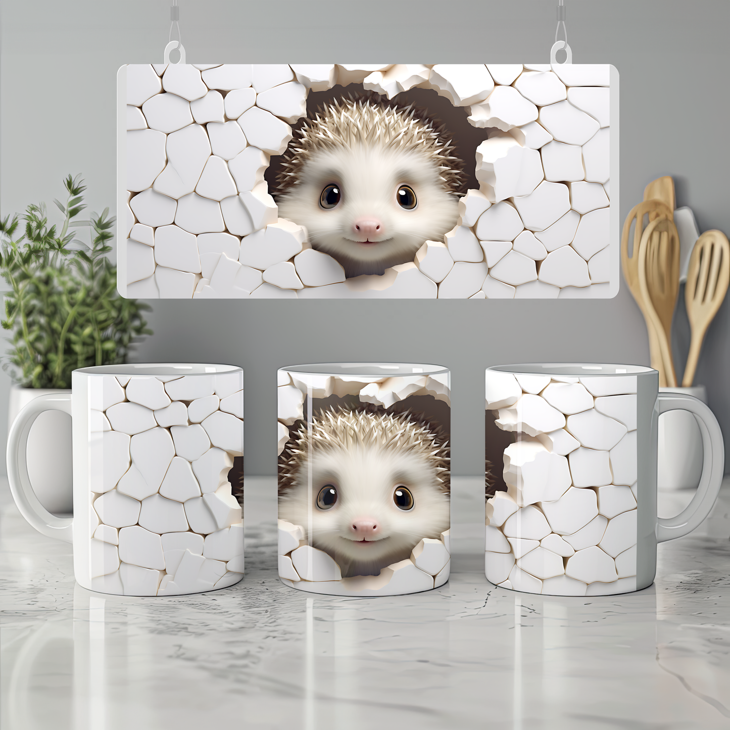 Hayvan Dostlarıyla Kahvaltı Neşesi – Eğlenceli 3D Kupa
