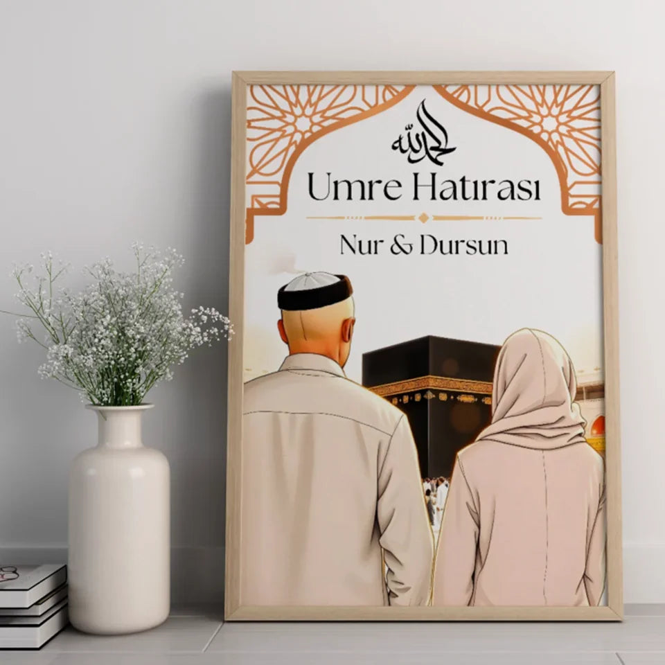 Poster frame mockup on wooden white floor