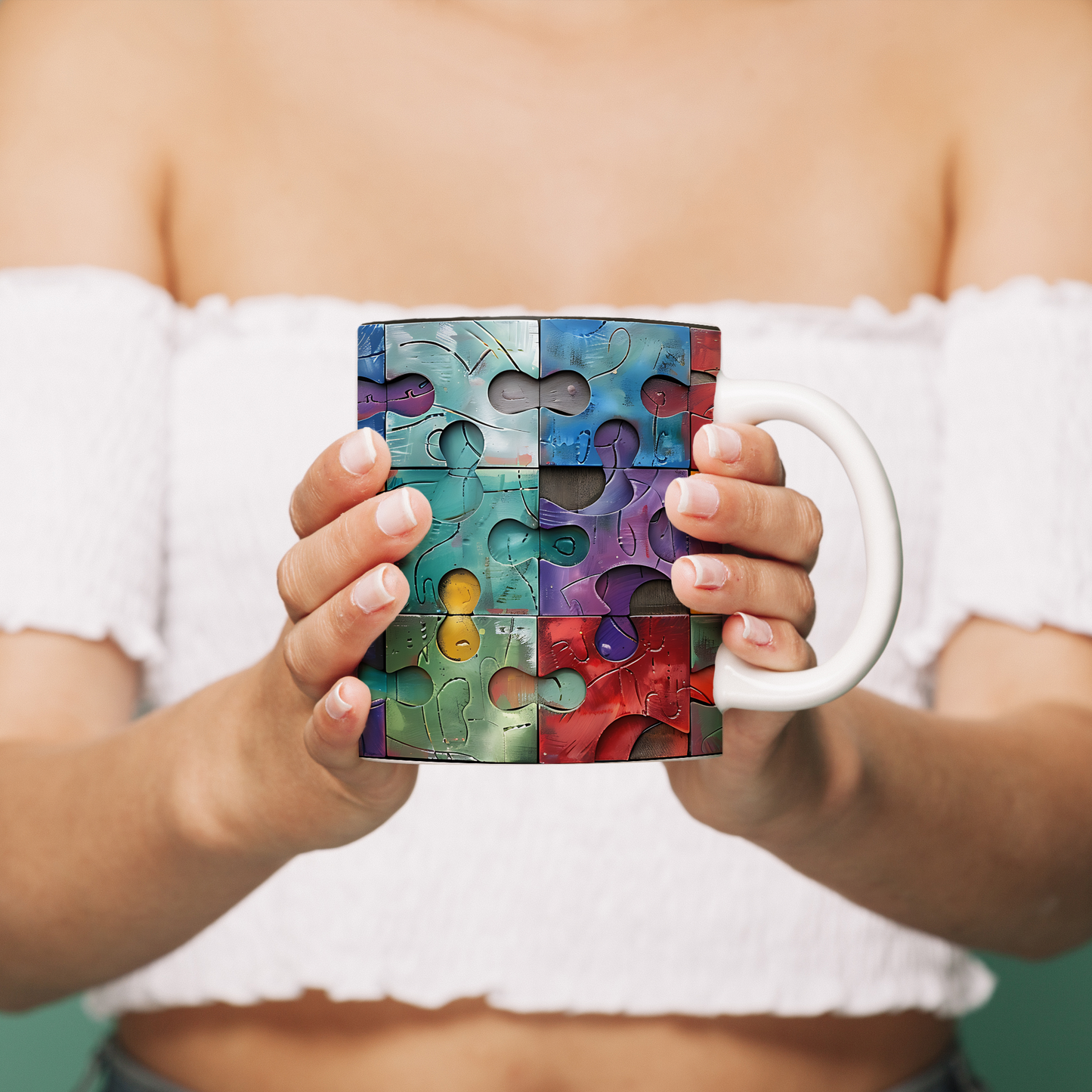Modern Puzzle Sanatıyla Tasarlandı – 3D Kupa