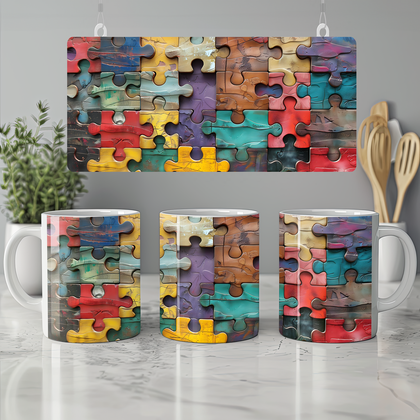 Birleşen Parçalar – 3D Puzzle Figürlü Seramik Kupa
