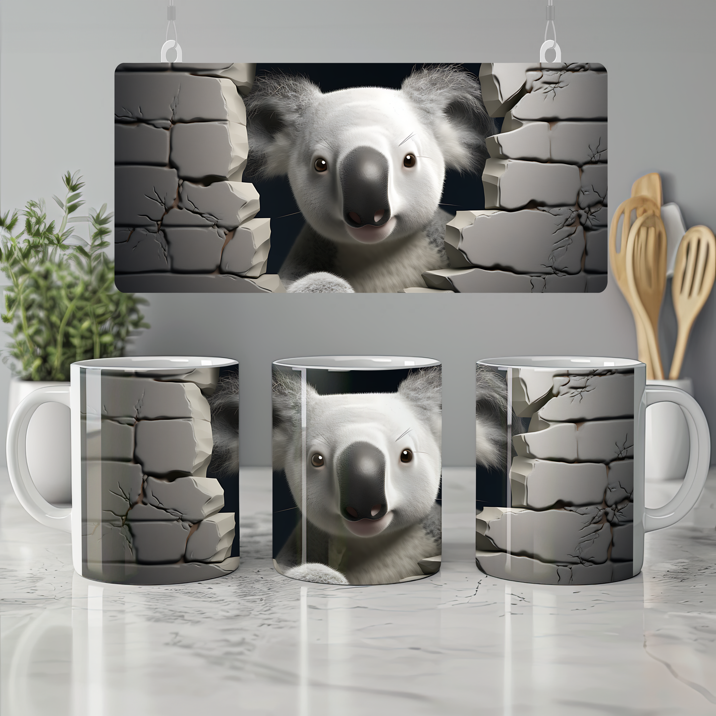 Vahşi Hayvan Koleksiyon Kupası – Safari Temalı Bardak - Koala Seramik Kupa