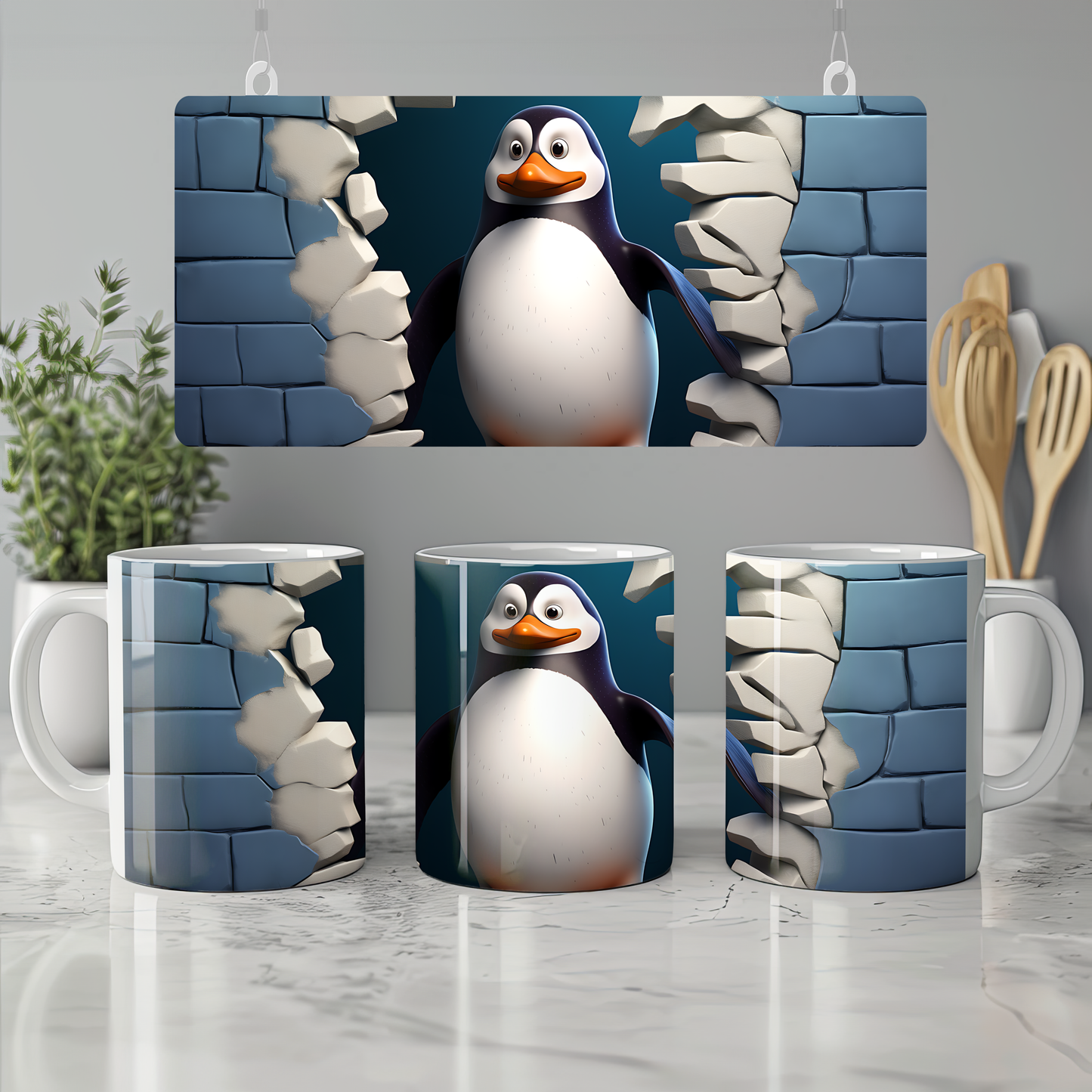 Penguen Seramik Kupa - Doğanın Gücünü Yansıtan Seramik Kupa – Vahşi Tema