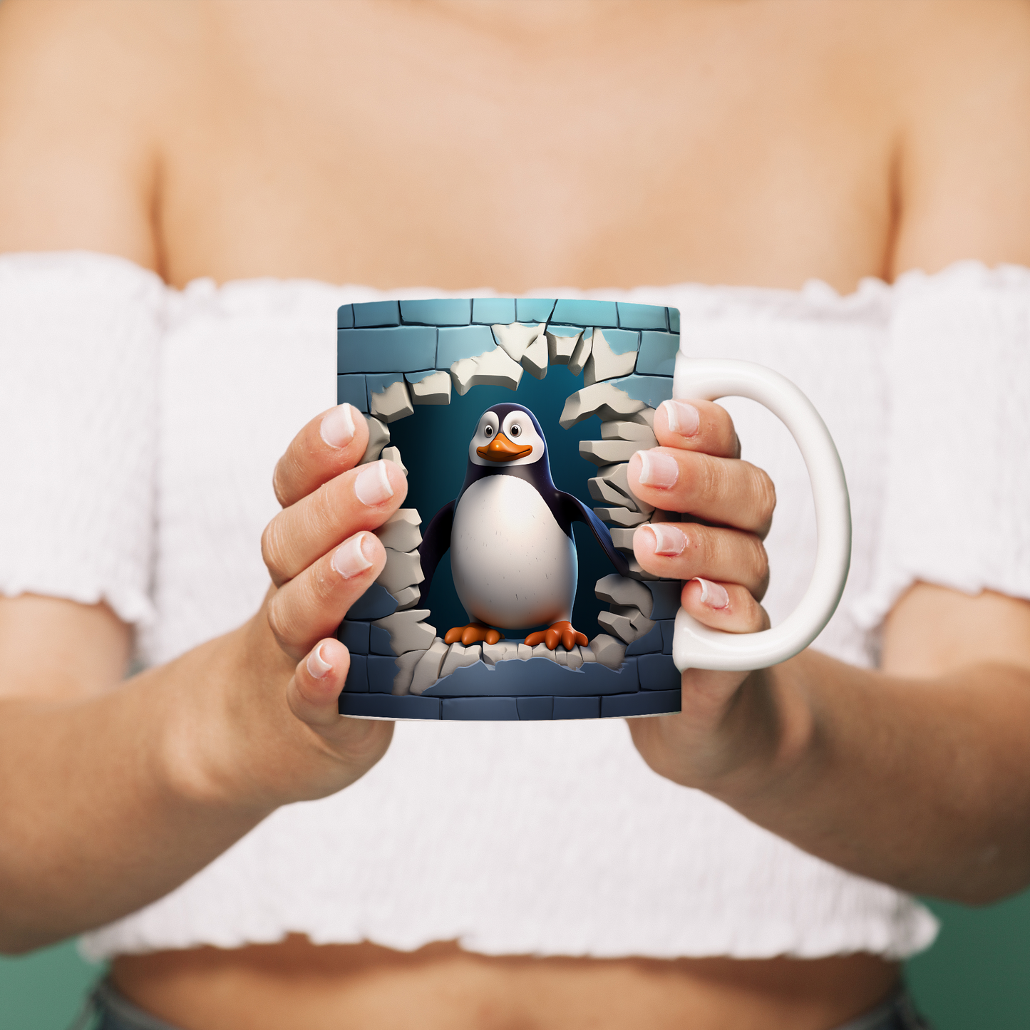 Penguen Seramik Kupa - Doğanın Gücünü Yansıtan Seramik Kupa – Vahşi Tema