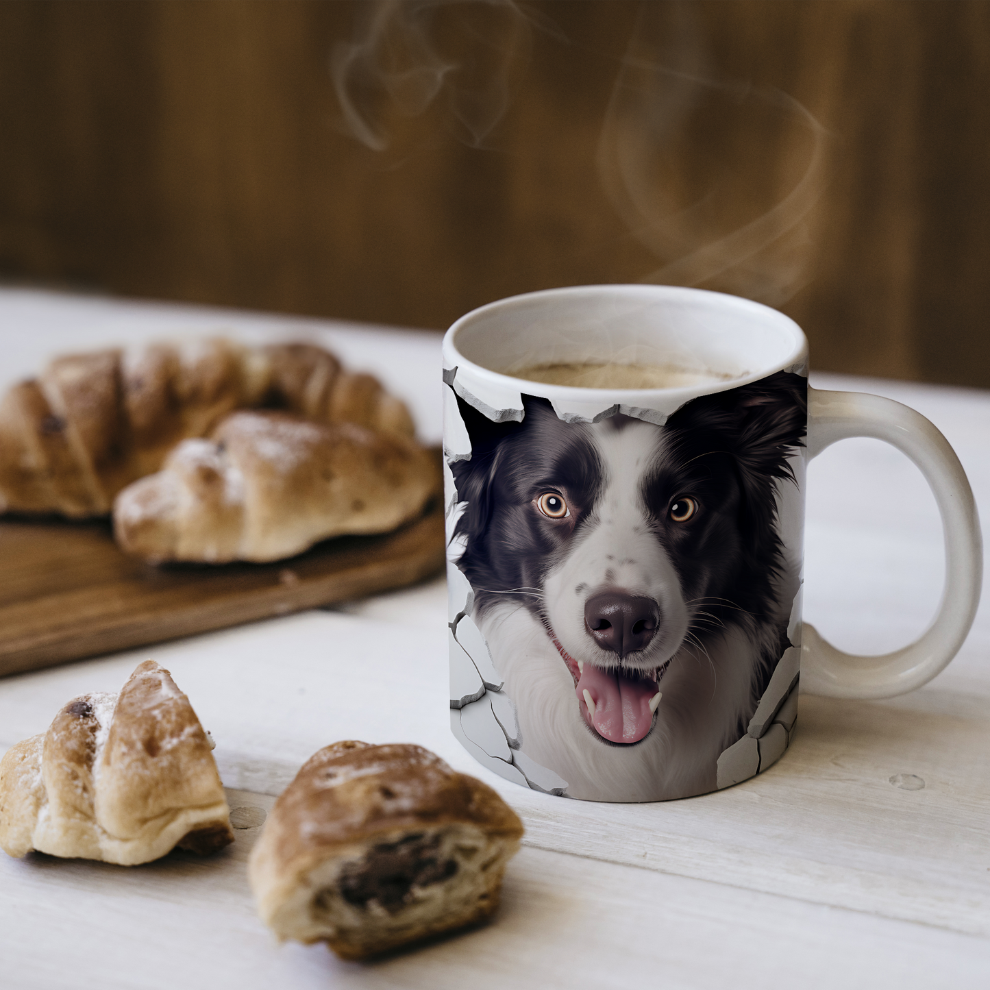 Sahiplenmek Gibi – 3D Köpek Figürlü Bardak - Valentine Border Collie