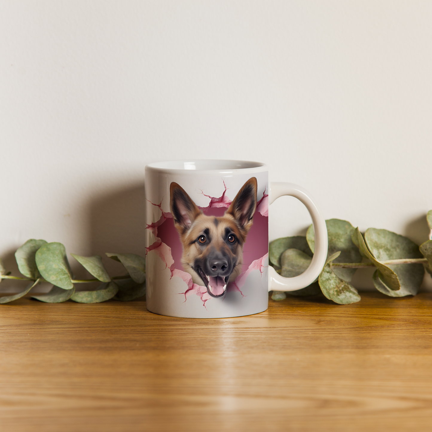 Hediye Gibi Sevimli – 3D Köpek Kupa Serisi - Valentine German Shepherd