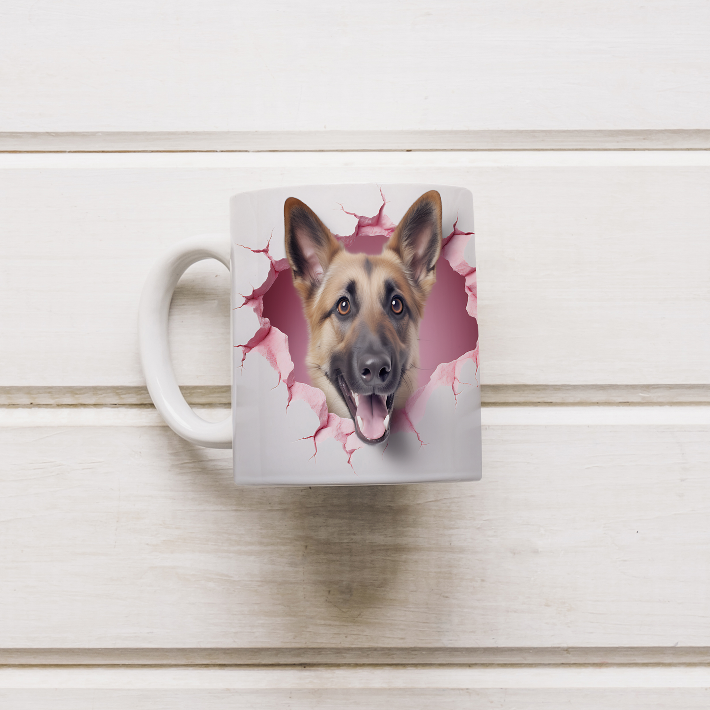 Hediye Gibi Sevimli – 3D Köpek Kupa Serisi - Valentine German Shepherd