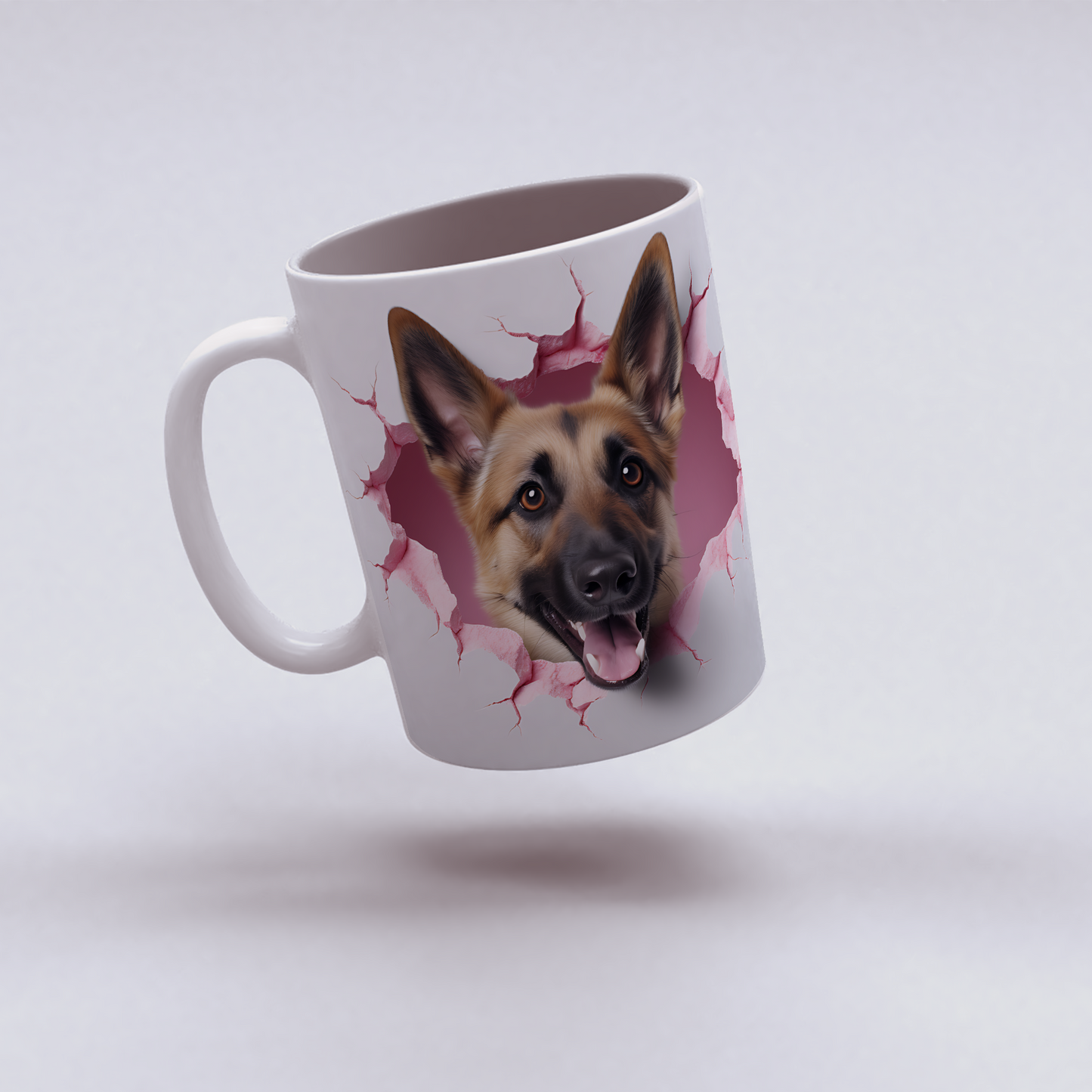 Hediye Gibi Sevimli – 3D Köpek Kupa Serisi - Valentine German Shepherd