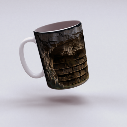 3D Tasarım Kitaplık Temalı Porselen Kupa Bardak K26