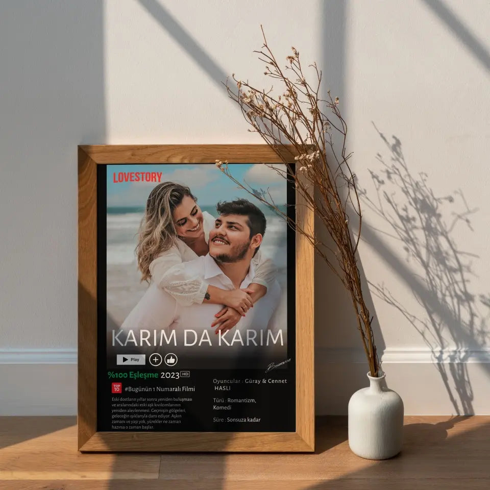 Kişiye Özel Netflix Poster, Çerçeveli Film Posteri