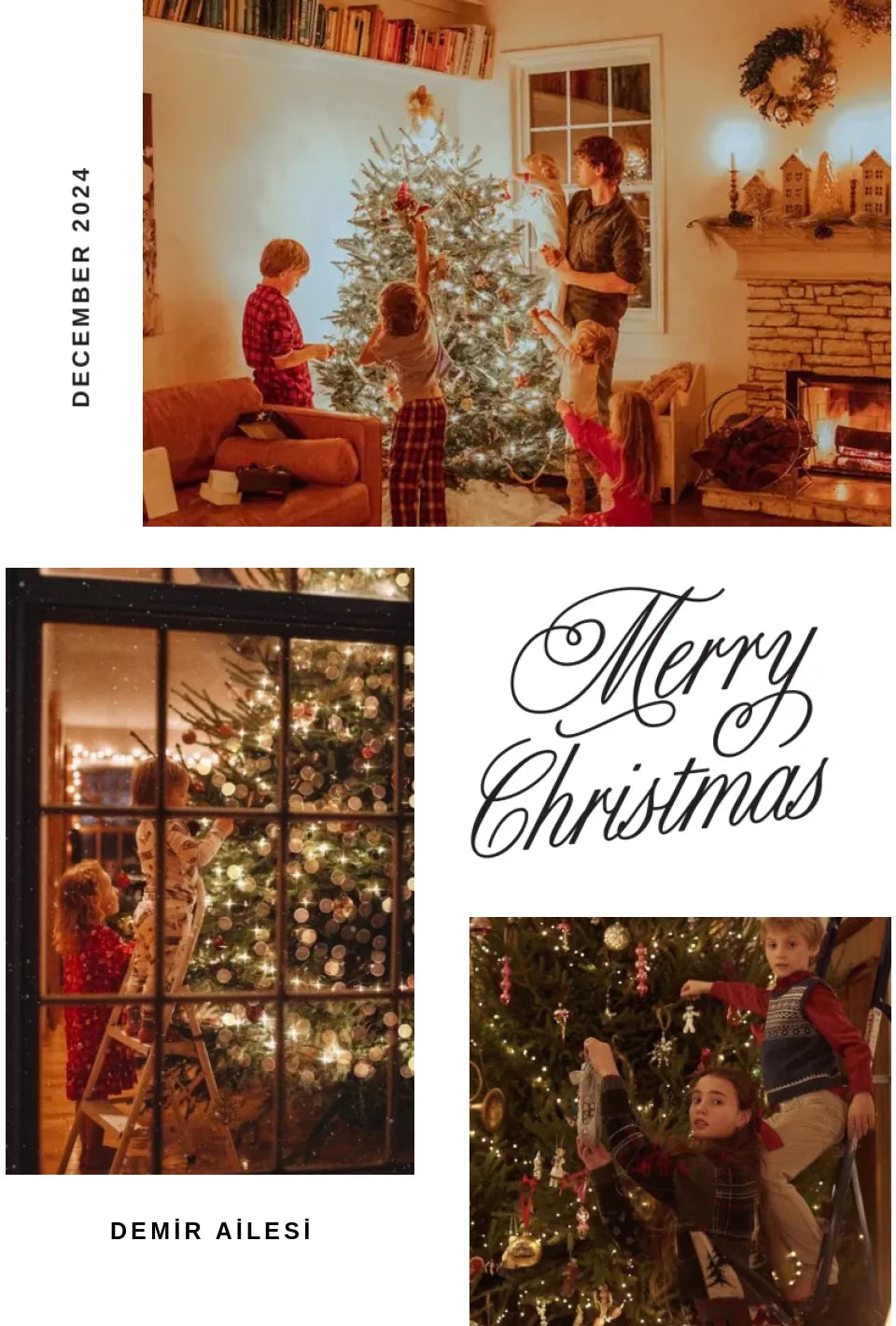 Kişiye Özel Merry Christmas Aile Anı Posteri