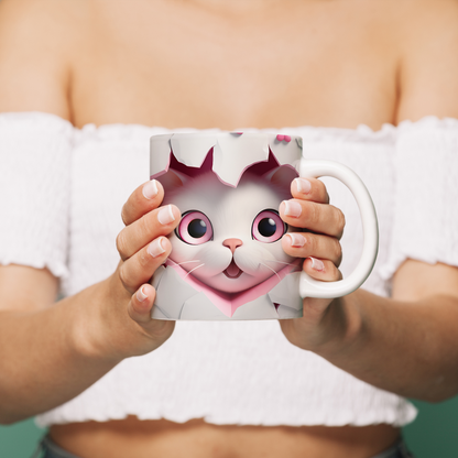 Pati Patili Estetik – Kedi Figürlü Dekoratif Kupa