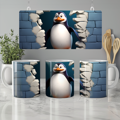 Penguen Seramik Kupa - Doğanın Gücünü Yansıtan Seramik Kupa – Vahşi Tema