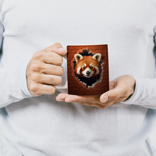 Kırmızı Panda Seramik Kupa - Doğa Tutkunlarına Özel – Vahşi Tema Desenli Seramik Kupa