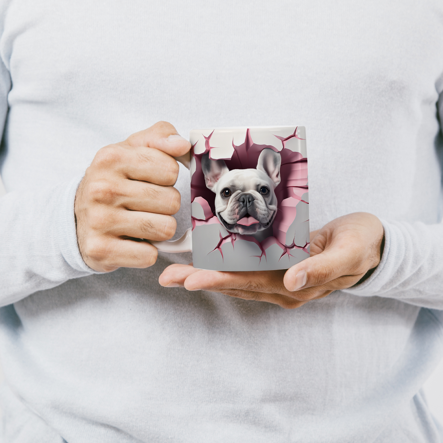 Sevgiyle Yudumla – 3D Patili Hediye Kupa - Valentine Bulldog