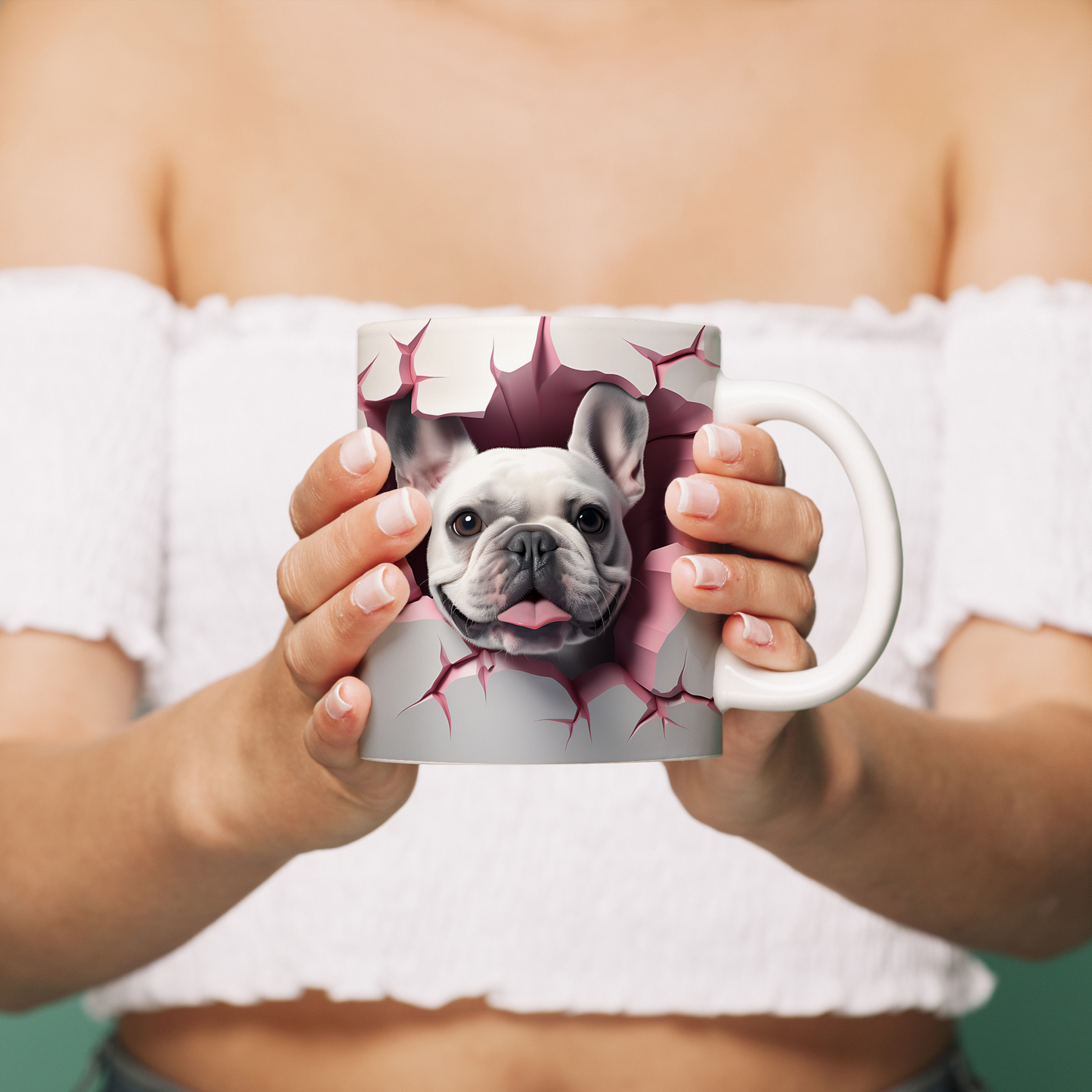 Sevgiyle Yudumla – 3D Patili Hediye Kupa - Valentine Bulldog