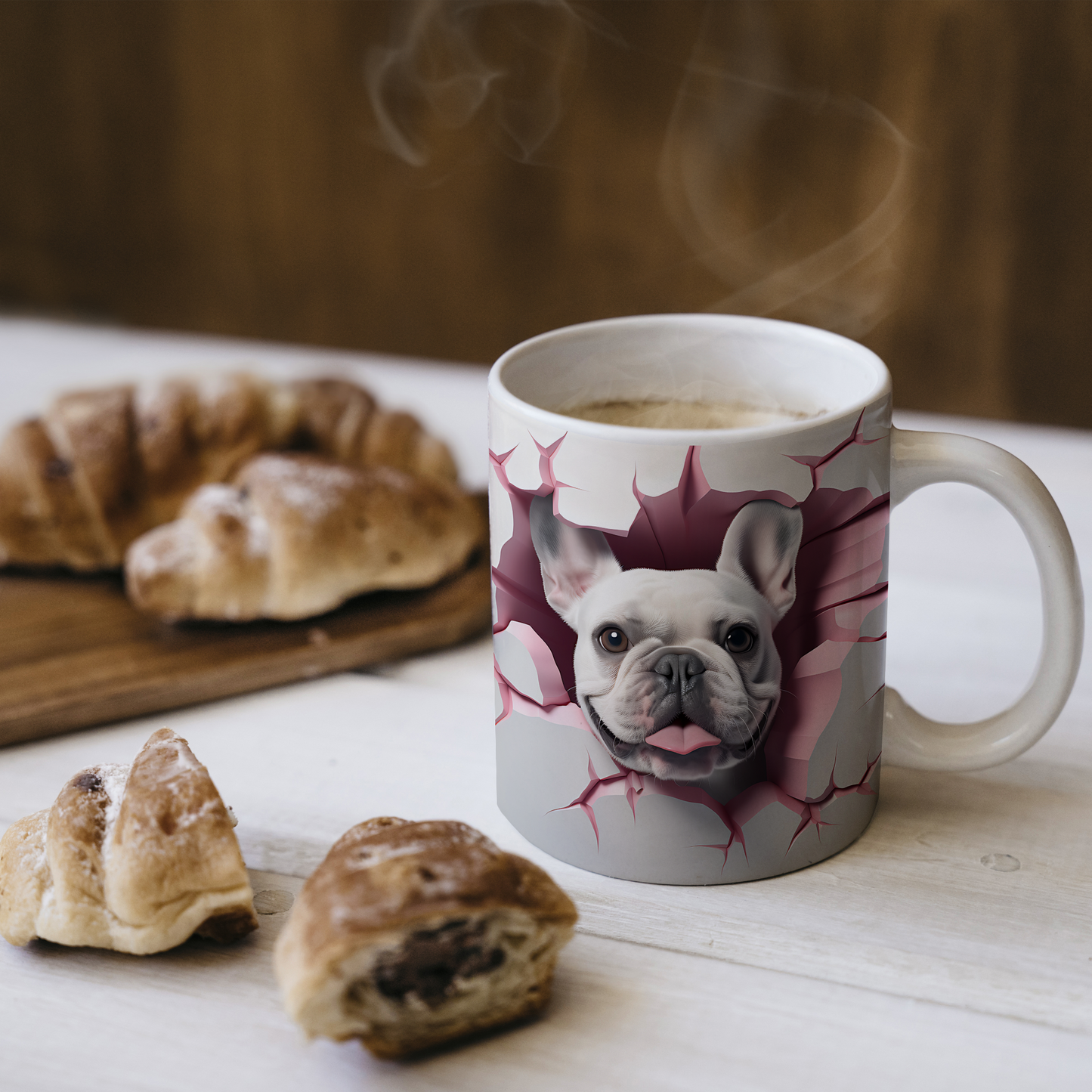 Sevgiyle Yudumla – 3D Patili Hediye Kupa - Valentine Bulldog
