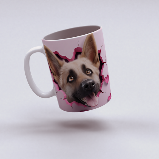 Can Dost Kupası – Köpek Severler İçin 3D Bardak - Valentine German Shepherd
