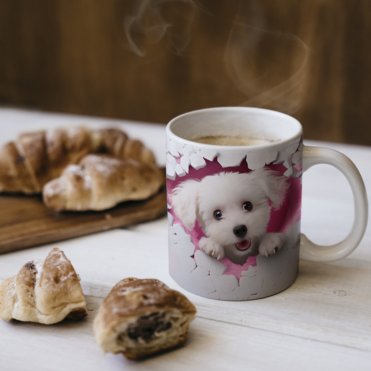 Pati Parti – Renkli 3D Köpek Figürlü Bardak - Valentine Poodle