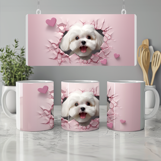 Kahveni Sadık Dostunla İç – 3D Köpek Kupası - Valentine Shih Tzu