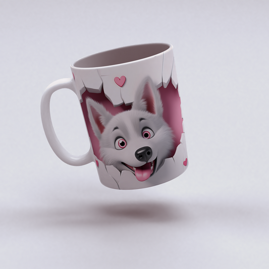 Kupanda Minik Bir Köpek Var – 3D Tasarım Neşesi - Valentine Siberian Husky
