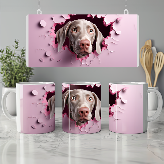 Pati Dostum – 3D Köpek Figürlü Seramik Bardak - Valentine Weimaraner